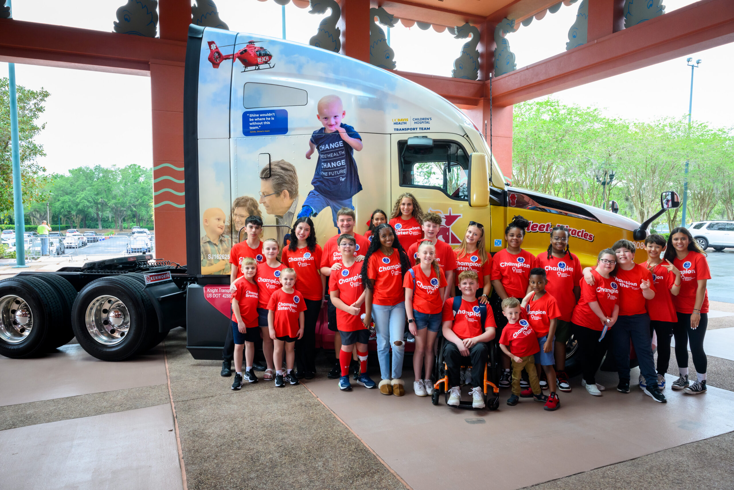 Knight-Swift Fleet of Miracles truck at Children's Hospital Week 2025